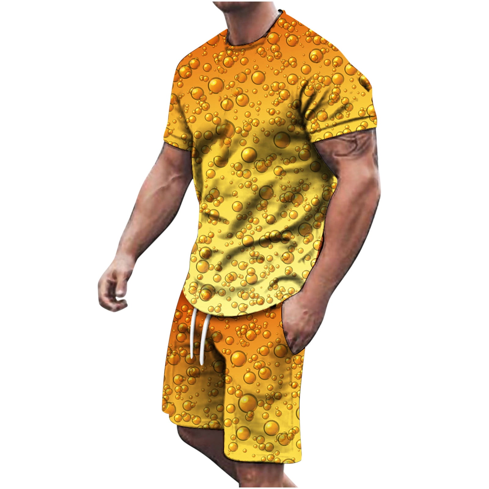 Mens Beach Outfits Sets Elegant Printing Beachwear Suits Short-sleeved Shirt and Shorts Set Casual Men's Short T Beach Pants Suit Spring Sale