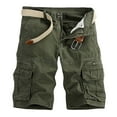 thumbnail image 1 of Fesfesfes Mens Cargo Shorts Casual Pure Color Outdoors Pocket Beach Work Shorts Cargo Short Pants On Sale, 1 of 5