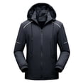 thumbnail image 1 of Fesfesfes Mens Fleece Jacket Detachable Cap Waterproof, Dirt-proof, Wind-proof, Tear-resistant Zipper Casual Warm Jacket On Sale, 1 of 3