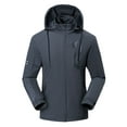 thumbnail image 1 of Fesfesfes Mens Fleece Jacket Detachable Cap Waterproof, Dirt-proof, Wind-proof, Tear-resistant Zipper Casual Warm Jacket Under $10, 1 of 5