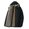 thumbnail image 1 of Fesfesfes Mens Fleece Jacket Solid Casual Thicken Hooded Zipper Winter Keep Warm Windproof Jacket Coats On Sale, 1 of 6