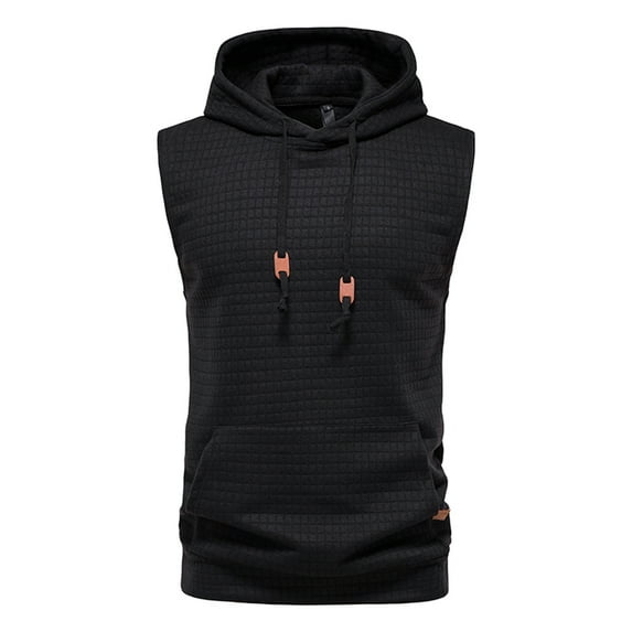 Fesfesfes Mens Hoodie Casual Solid Hooded Sweatshirt Sleeveless Hoodie Pullover Tank Tops Blouse Under 10$