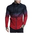 thumbnail image 1 of Fesfesfes Mens Hoodie Jacket Fall Fashion Jacket Baseball Gradient Color Jacket Sweater Casual Jacket On Sale, 1 of 4