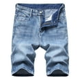 thumbnail image 1 of Fesfesfes Mens Plus Size Jean Shorts High-end Ripped Personality Camouflage Stitching Trend Denim Shorts Spring Saving Clearance, 1 of 8