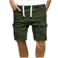 thumbnail image 1 of Fesfesfes Mens Shorts Casual Fashion Solid Color Overalls Walkshorts with Pocket Loose Drawstring Outdoor Shorts On Sale, 1 of 6