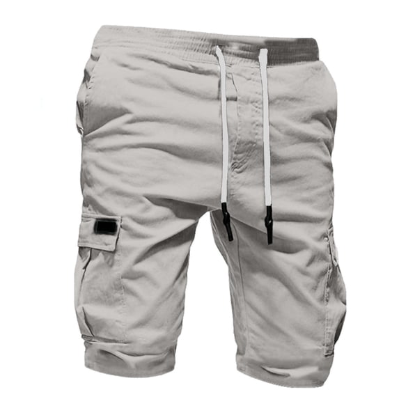 Fesfesfes Mens Shorts Sport Solid Color Bandage Casual Loose Short Sweatpants Drawstring Shorts Spring