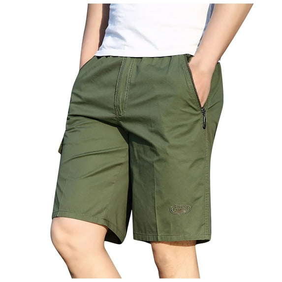 Fesfesfes Mens Shorts Summer Pocket Zipper Bodybuilding Pocket Shorts Sports Casual Pants Spring Saving