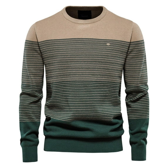 Fesfesfes Mens Sweater O-neck Sweater Soft Casual Sweaters For Men Classic Gradient Color Pullover Sweaters Clothes Sale