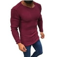 thumbnail image 1 of Fesfesfes Mens Sweater Tops Slim Fit Long Sleeve Sweater Casual Solid Color Knitting Sweaters Tops Sale Items, 1 of 3
