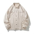 thumbnail image 1 of Fesfesfes Mens Sweatshirt Casual Solid CoLor Crewneck Long Sleeve Shirt Buttons Jacket With Pockets Clearance, 1 of 5