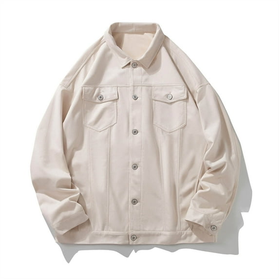 Fesfesfes Mens Sweatshirt Casual Solid CoLor Crewneck Long Sleeve Shirt Buttons Jacket With Pockets Clearance