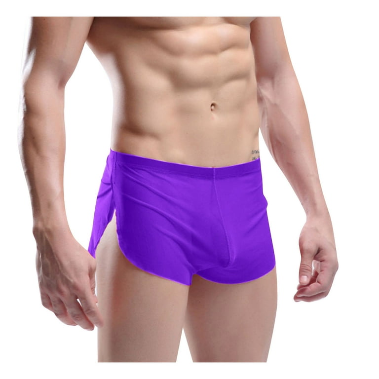 Fesfesfes Mens Underwear Boxer Shorts Side Splits Comfy Shorts Three-point  Shorty Pantie Home Silky Mens Shorts Spring Saving 