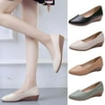 thumbnail image 1 of Fesfesfes Micro Wedges Womens Fashion Pointed Toe Shoes Solid Color Casual Comfortable Wedges Shoes 7.5(40), 1 of 6