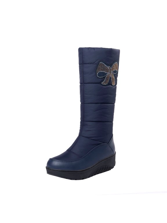 Mid Calf Boots for Women Warm Thick Wedge Boots Winter Warm Down Boots Women's Snow Boots 43(US:9.5)