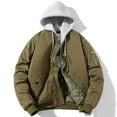 thumbnail image 1 of Fesfesfes New Fashion Hooded Cotton Jacket Winter Coat for Men Long Sleeve Hoodie Jacket Casual Outwear & Jackets Sale Clearance, 1 of 7