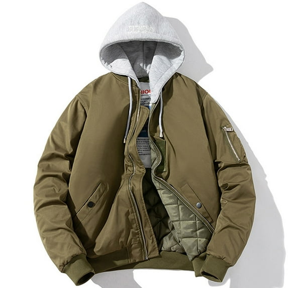Fesfesfes New Fashion Hooded Cotton Jacket Winter Coat for Men Long Sleeve Hoodie Jacket Casual Outwear & Jackets Sale Clearance