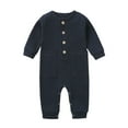 thumbnail image 1 of Fesfesfes Newborn Baby Bodysuit Girls Boys Cute Romper Long Sleeve Onesies Button Sweatshirt Jumpsuits, 1 of 3