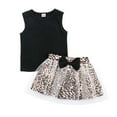 thumbnail image 1 of Fesfesfes Newborn Baby Girl Summer Clothes Solid Color Vest Leopard Mesh Skirt Suit On Sale, 1 of 8