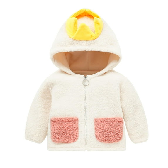 Fesfesfes Newborn Baby Girls Boys Little Kids Fleece Jacket Winter Warm Coat Knit Outwear Hooded Jumpsuit