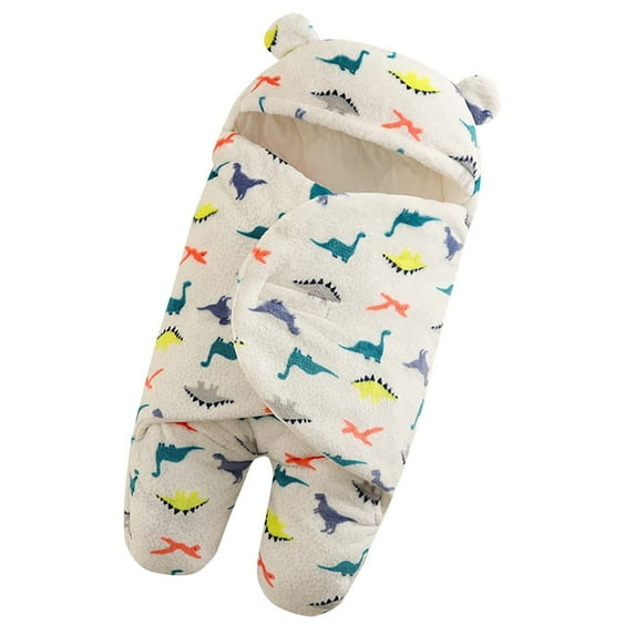 Fesfesfes Newborn Baby Jumpsuit Boy Girl Cute Print Flannel Receiving Sleeping Blanket Wrap Swaddle Clothes Sale