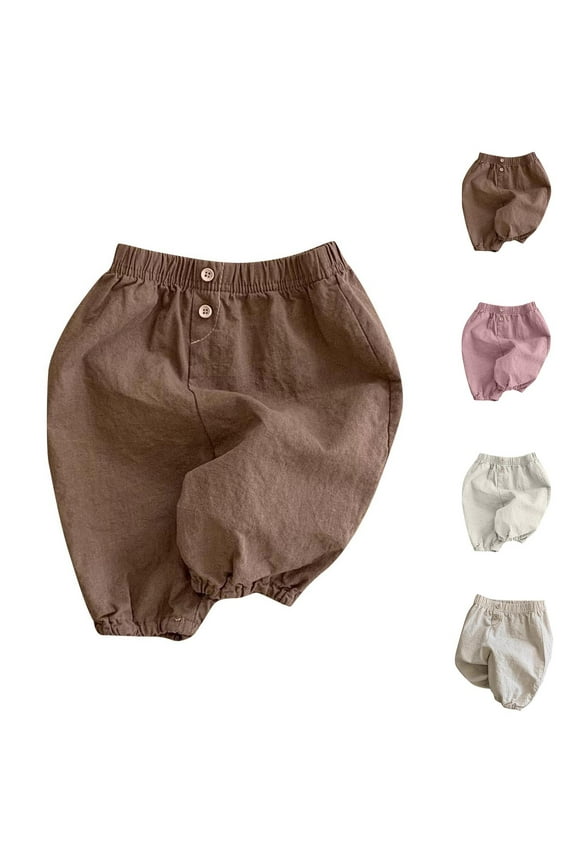 Newborn Baby Pants Loose Comfy Solid Color Pants Infant Baby Casual Summer Pants