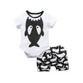 thumbnail image 1 of Fesfesfes Newborn Infant Baby Bodysuit Boys Fashion Summer Cartoon Romper Shorts Outfits Set, 1 of 9