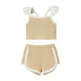 thumbnail image 1 of Fesfesfes Newborn Infant Baby Girls Summer Solid Ribbed Strap Tops+ Shorts Outfits Set, 1 of 9