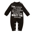 thumbnail image 1 of Fesfesfes Newborn Infant Baby Jumpsuit Boys Girls Cute Letter Keep Warm Romper Outfits Set Tops on, 1 of 8