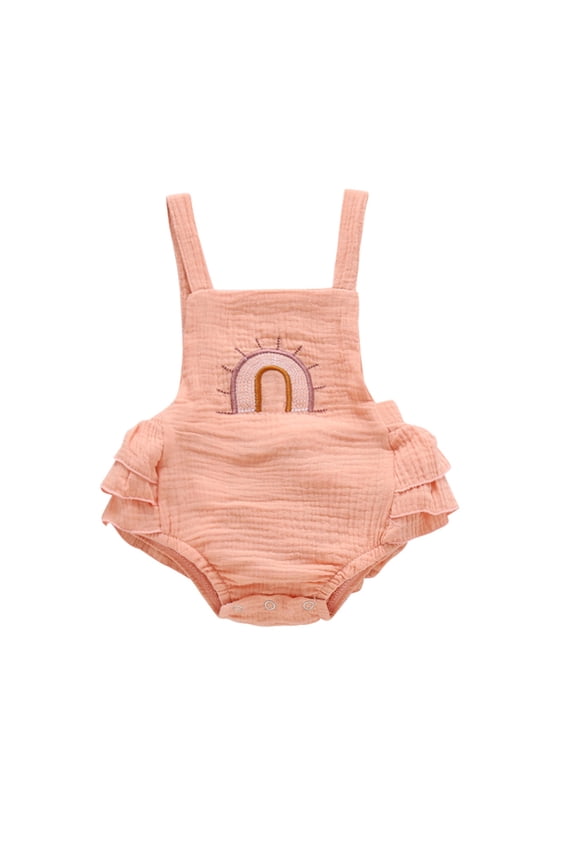 Newborn Infant Onesie Baby Boys Girls Sleeveless Rainbow Romper Bodysuit Clothes