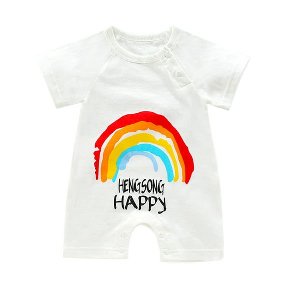 Fesfesfes Newborn Infant Onesie Baby Girls Boys Bodysuit Summer Short Sleeve Sleepwear One-piece Cartoon Romper Jumpsuit Summer