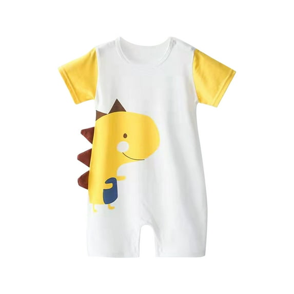Fesfesfes Newborn Infant Onesie Baby Girls Boys Bodysuit Summer Sleeveless Dinosaur Print One-piece Romper Jumpsuit Summer Saving