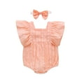 thumbnail image 1 of Fesfesfes Newborn Infant Onesie Baby Girls Ruffles Ruched Solid Romper Bodysuit Casual Clothes Summer Saving, 1 of 9