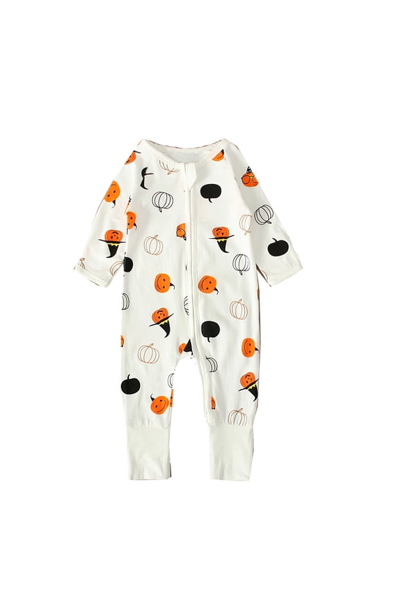 Newborn Onesies Infant Baby Girls Boys Fashion Halloween Print Jumpsuit Outfits