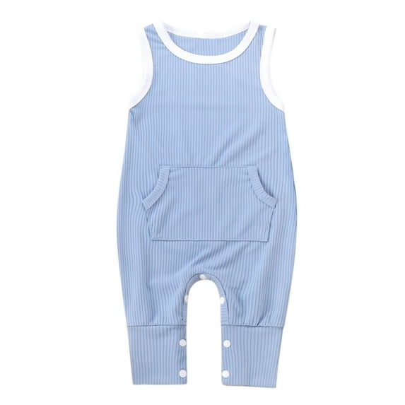 Fesfesfes Newborn Onesies Infant Baby Girls Boys Sleeveless Ribbed Solid Knit Jumpsuit Clothes