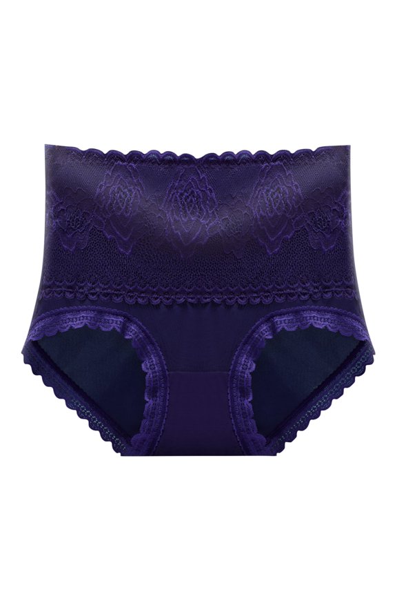 No Show Panties For Womens Solid Color Briefs Ventilate Lace Netting High Waist Underpants