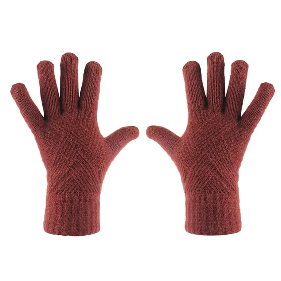 Fesfesfes Non-slip Touchscreen Gloves for Women Winter Knitted Warm Long Gloves for Young Ladies