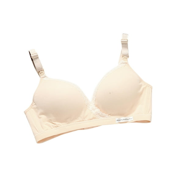 Fesfesfes Nursing Bras for Women Breast Feeding Unwired Lace Edge Gathering Anti-Sagging Breast Feeding Bras Maternity Nursing Bras for Breastfeeding
