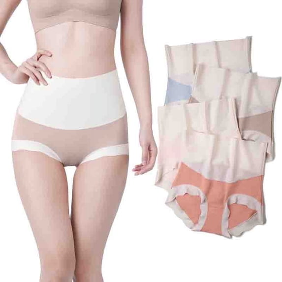 Fesfesfes Organic Cotton Underwear Womens Fashion Womens Breathable Soft Stretch Panties Underwear With Belly Briefs