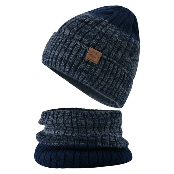 Fesfesfes Outdoor Hat For Men And Women Couples Universal Neutral Knitted Hat Plus Velvet Thick Winter Warm Hat