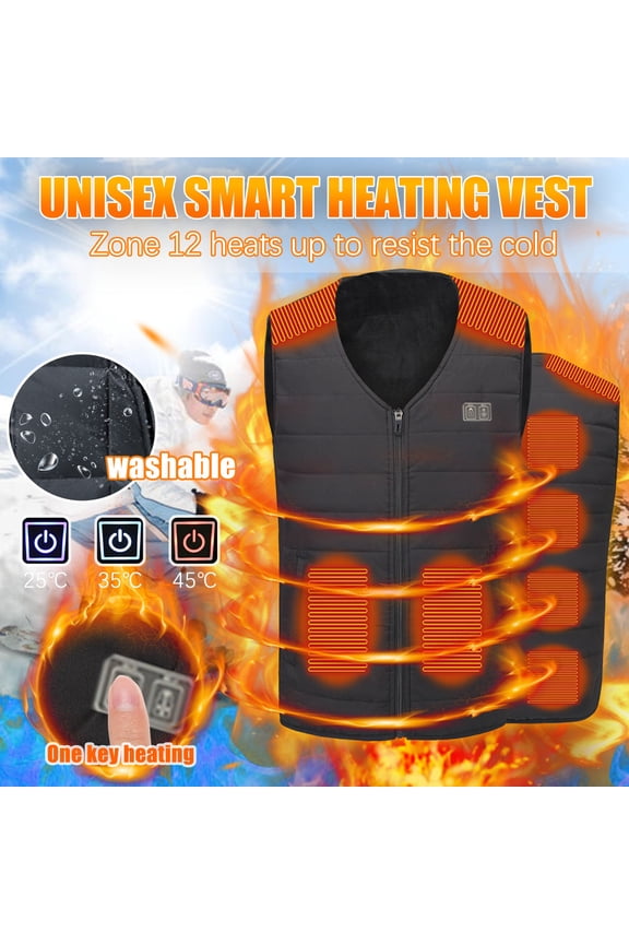 Outdoor Warm Vest Heated For Riding Skiing Fishing Charging Heated Undershirt V Neck Heating Bottom Vest Under $10