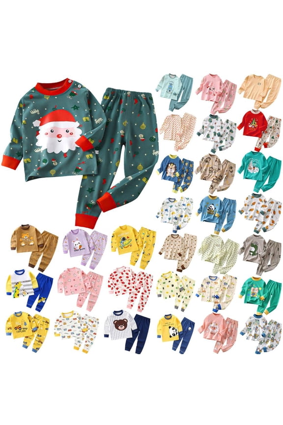 Outfit for Toddler Boys Girls Clothing Sets Homewear Home Printed Car Print Long Sleeved Home Wear Clothes Suit 2-3 Years