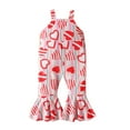 thumbnail image 1 of Fesfesfes Outfits For Toddler Girls Toddler Kids Baby Girls Fashion Cute Sweet Heart Print Jumpsuit Sling Romper Flare Pants 18-24 Months, 1 of 8