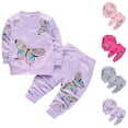 thumbnail image 1 of Fesfesfes Outfits for Teens Print Sweatshirt And Pants Two-piece Set Long Sleeved Pants Fashionable Girls Set, 1 of 4