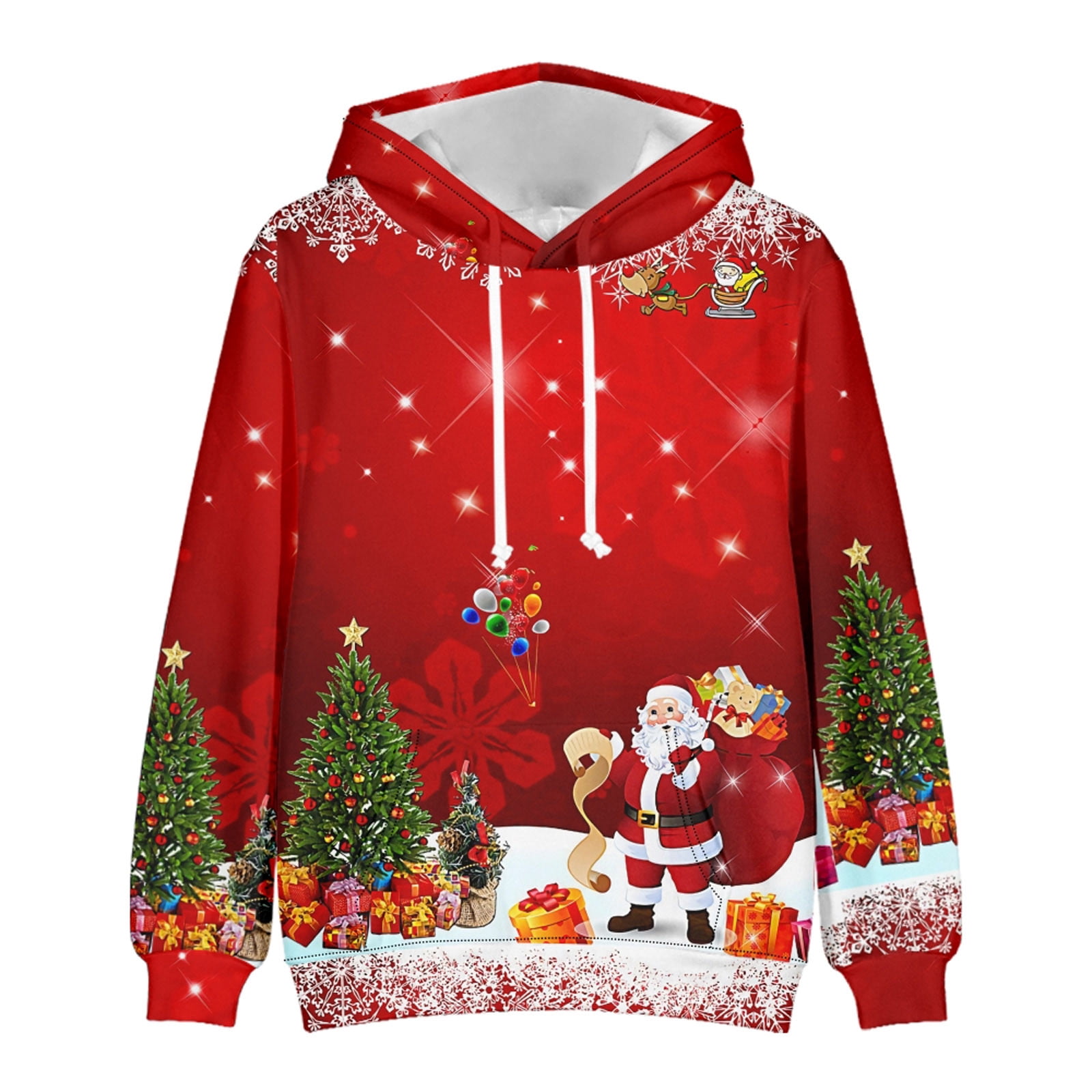 Fesfesfes Oversized Hoodie for Men Fashion Casual Christmas