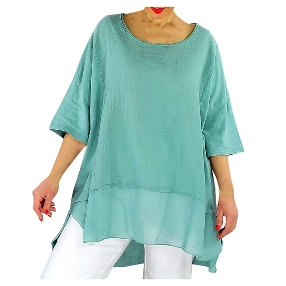 Fesfesfes Oversized Workout Shirts for Women's Summer Casual Comfortable Print Pattern Round Neck Short Sleeve Womens Athletic Tops 10(XL)