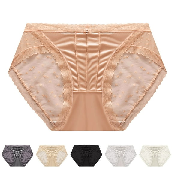Fesfesfes Panties For Women Pack Womens Breathable Comfortable Soft And Lace Satin Underwear