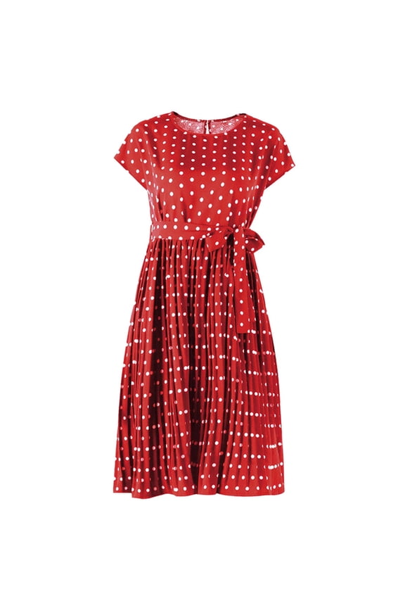 Parent-child Dress Holiday Polka Dot Waist Lace Up Causal Dress Mother And Daughter Dress Mommy And Me Boho Beach Dress