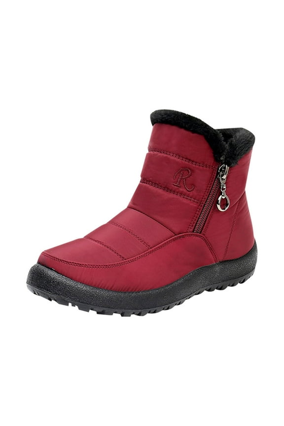 Platform Boots for Women Outdoor Ankle Boots Women Snow Boots Round Toe Shoes Slip On Casual Zipper Boots 42(US:9)
