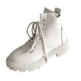 thumbnail image 1 of Fesfesfes Platform Boots for Young Ladies And Winter Women's Side Zipper Lace Up British Style Heightened Thick-soled Short 5.5(36), 1 of 6