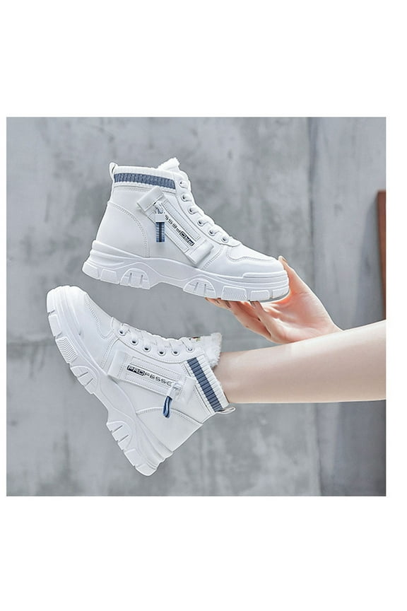 Platform Boots for Young Ladies Plus Fleece Women Winter Warm Short Thick-soled Thick 7(39)